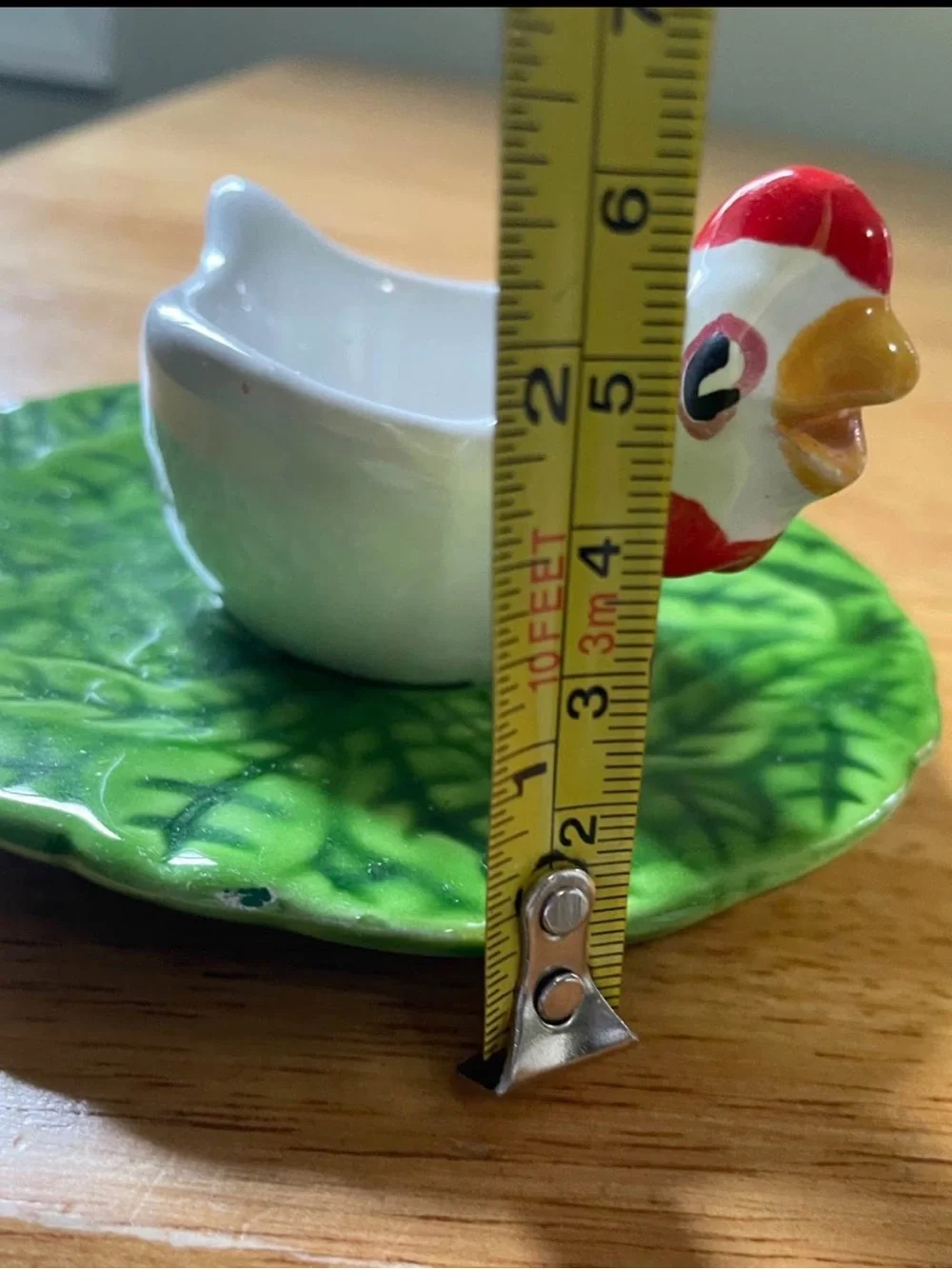 Ceramic Chicken Egg Cup Holder Colorful Glazed Figurine